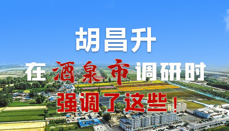 圖解|胡昌升在酒泉市調(diào)研時強調(diào)了這些！