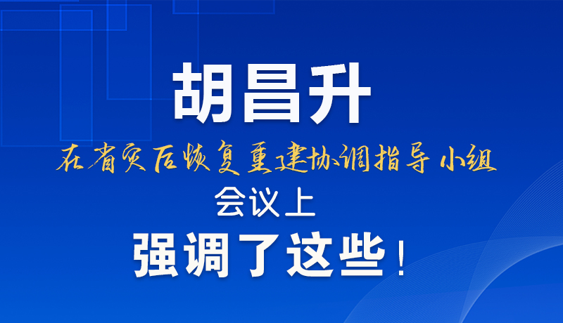 圖解|胡昌升在省災(zāi)后恢復(fù)重建協(xié)調(diào)指導(dǎo)小組會(huì)議上強(qiáng)調(diào)了這些！