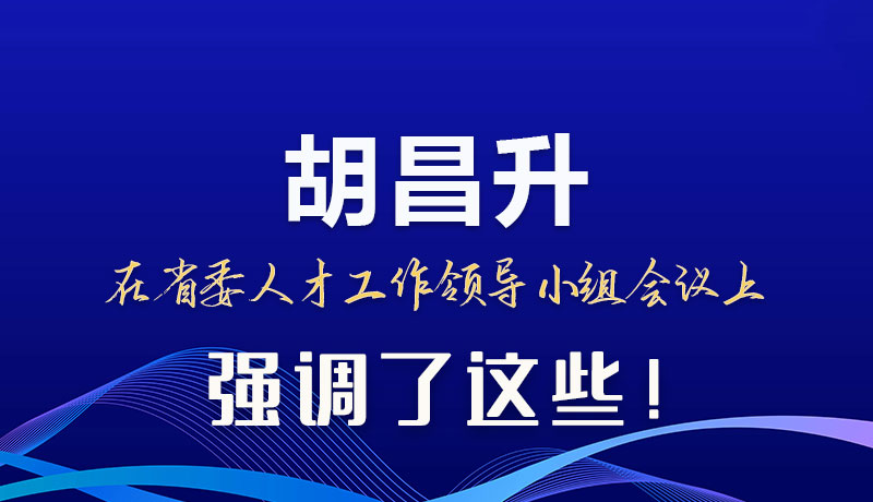 圖解|胡昌升在省委人才工作領(lǐng)導小組會議上強調(diào)了這些！